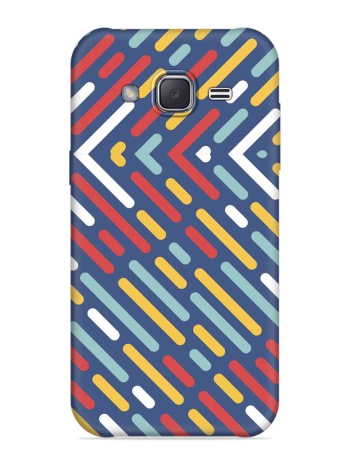 Colored Lines Embossed Soft Silicone Case for Samsung Galaxy J7 (2015) Zapvi