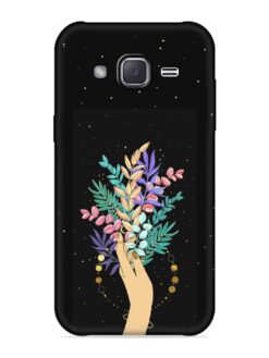 Flower On Hand Embossed Soft Silicone Case for Samsung Galaxy J7 (2015)