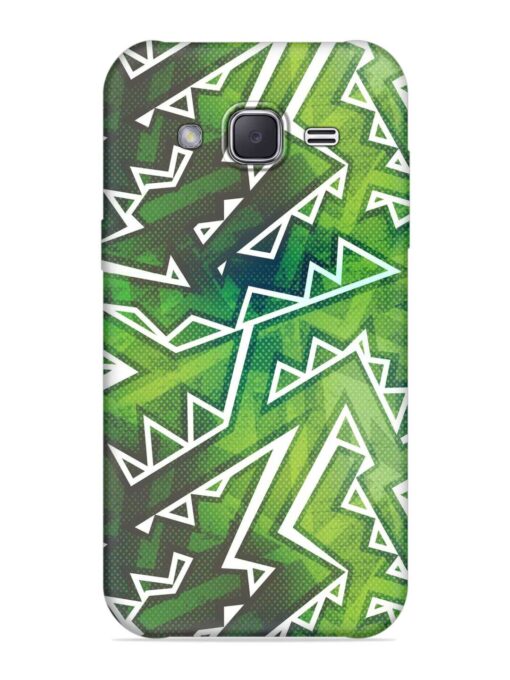 Green Graffiti Seamless Embossed Soft Silicone Case for Samsung Galaxy J7 (2015) Zapvi