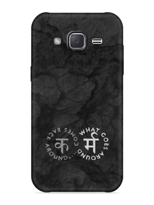 Karma Hindi Word Embossed Soft Silicone Case for Samsung Galaxy J7 (2015) Zapvi