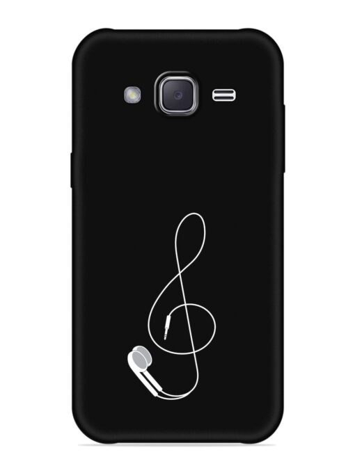 Music Earphone Vector Embossed Soft Silicone Case for Samsung Galaxy J7 (2015) Zapvi