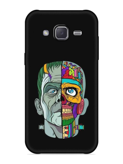 Men Vs Skull Embossed Soft Silicone Case for Samsung Galaxy J7 (2015)