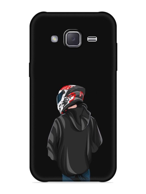 Motorcycle Rider Embossed Soft Silicone Case for Samsung Galaxy J7 (2015)