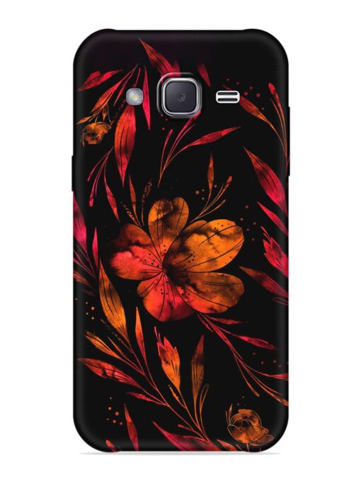 Red Flower Painting Embossed Soft Silicone Case for Samsung Galaxy J7 (2015) Zapvi