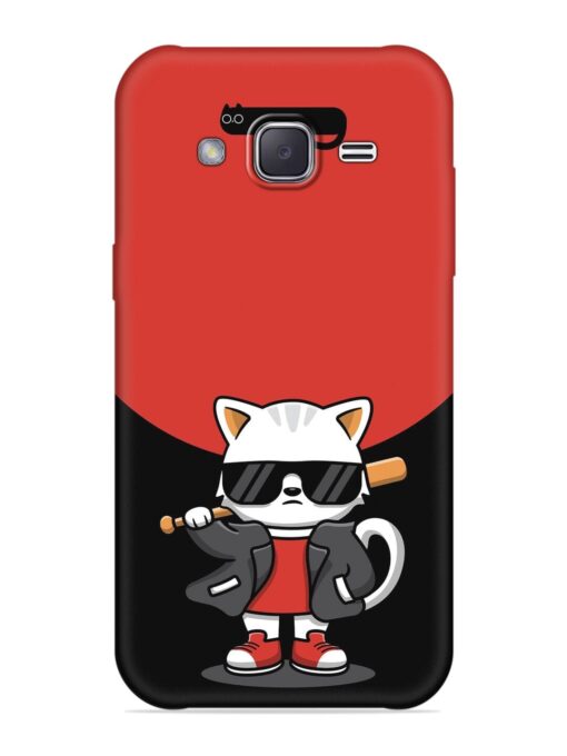 Cool Little Bear Cartoon Embossed Soft Silicone Case for Samsung Galaxy J7 (2015) Zapvi