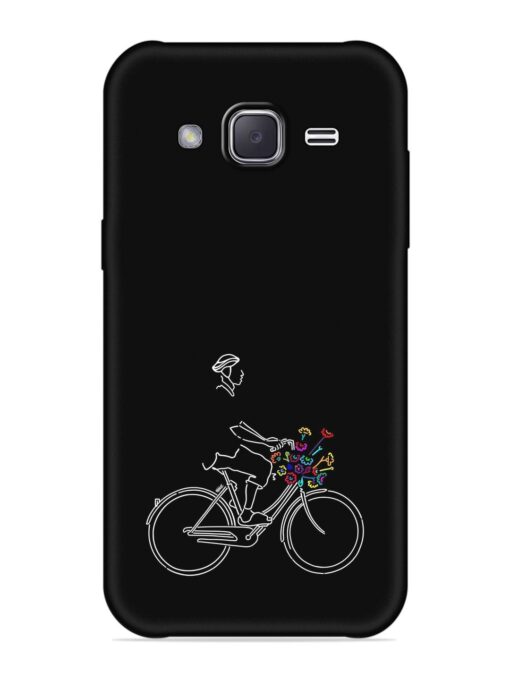 Minimalist Cycle Art Embossed Soft Silicone Case for Samsung Galaxy J7 (2015) Zapvi