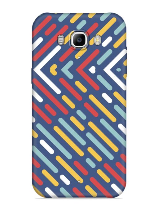 Colored Lines Embossed Soft Silicone Case for Samsung Galaxy J7 (2016)