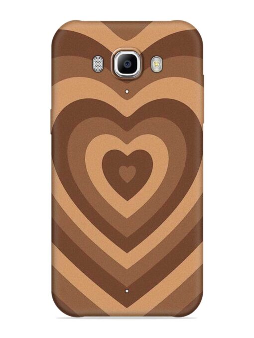 Brown Heart Embossed Soft Silicone Case for Samsung Galaxy J7 (2016)