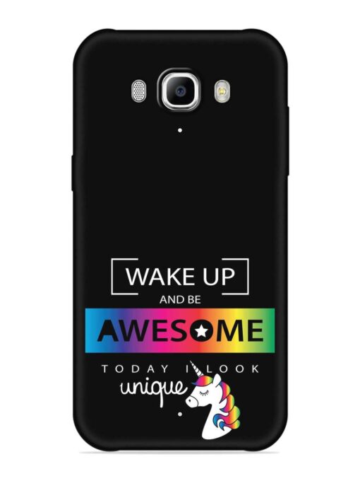 Inspirational Quote Unicorn Embossed Soft Silicone Case for Samsung Galaxy J7 (2016)