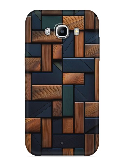 Wooden Background Cubes Embossed Soft Silicone Case for Samsung Galaxy J7 (2016)