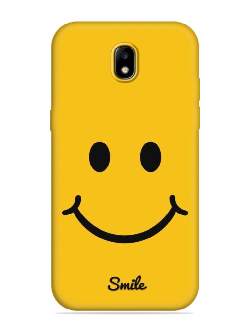 Yellow Smiley Embossed Soft Silicone Case for Samsung Galaxy J7 (2017)