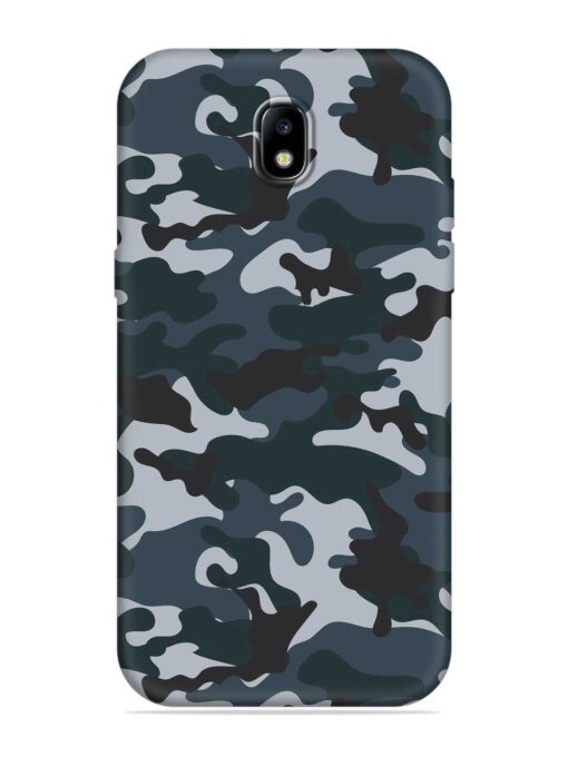 Dark Blue Army Military Art Embossed Soft Silicone Case for Samsung Galaxy J7 (2017)