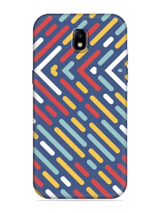 Colored Lines Embossed Soft Silicone Case for Samsung Galaxy J7 (2017)