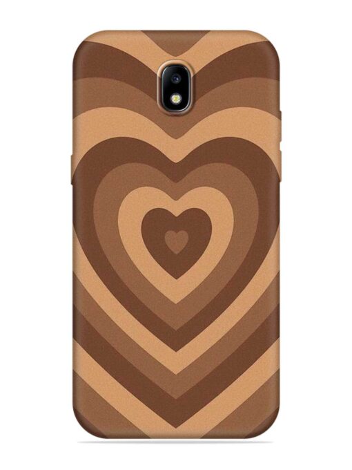 Brown Heart Embossed Soft Silicone Case for Samsung Galaxy J7 (2017) Zapvi