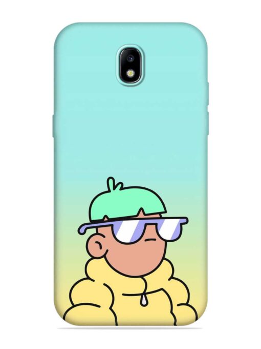 Doodles Cool Character Embossed Soft Silicone Case for Samsung Galaxy J7 (2017)