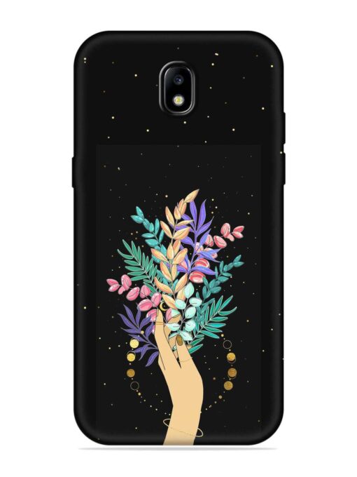 Flower On Hand Embossed Soft Silicone Case for Samsung Galaxy J7 (2017)