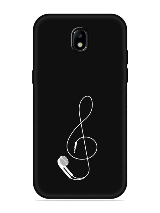 Music Earphone Vector Embossed Soft Silicone Case for Samsung Galaxy J7 (2017)