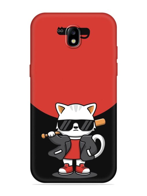 Cool Little Bear Cartoon Embossed Soft Silicone Case for Samsung Galaxy J7 (2017)