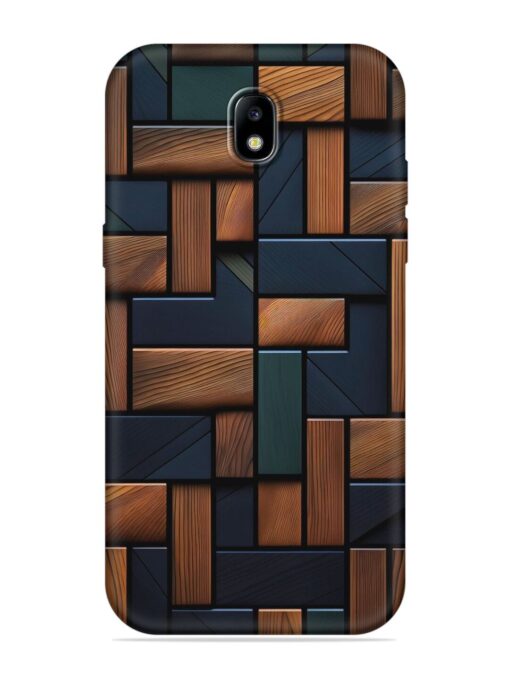 Wooden Background Cubes Embossed Soft Silicone Case for Samsung Galaxy J7 (2017) Zapvi