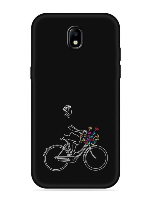 Minimalist Cycle Art Embossed Soft Silicone Case for Samsung Galaxy J7 (2017)