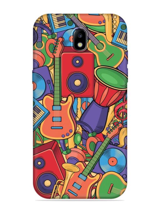 Colorful Music Art Embossed Soft Silicone Case for Samsung Galaxy J7 (2017)