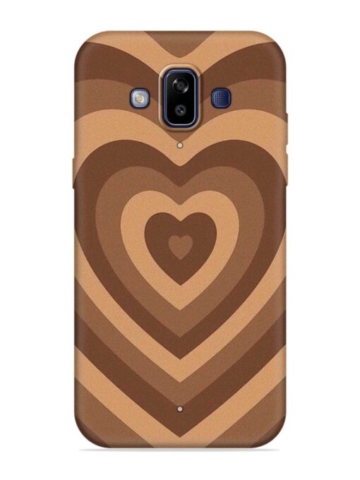 Brown Heart Embossed Soft Silicone Case for Samsung Galaxy J7 Duo