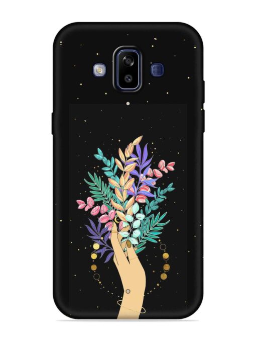 Flower On Hand Embossed Soft Silicone Case for Samsung Galaxy J7 Duo