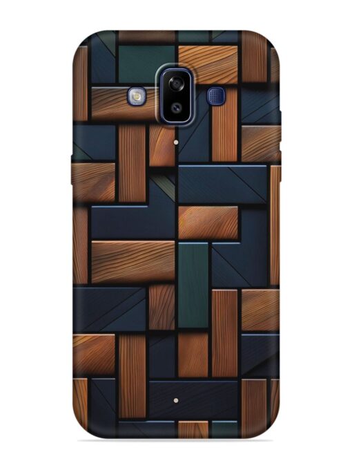 Wooden Background Cubes Embossed Soft Silicone Case for Samsung Galaxy J7 Duo