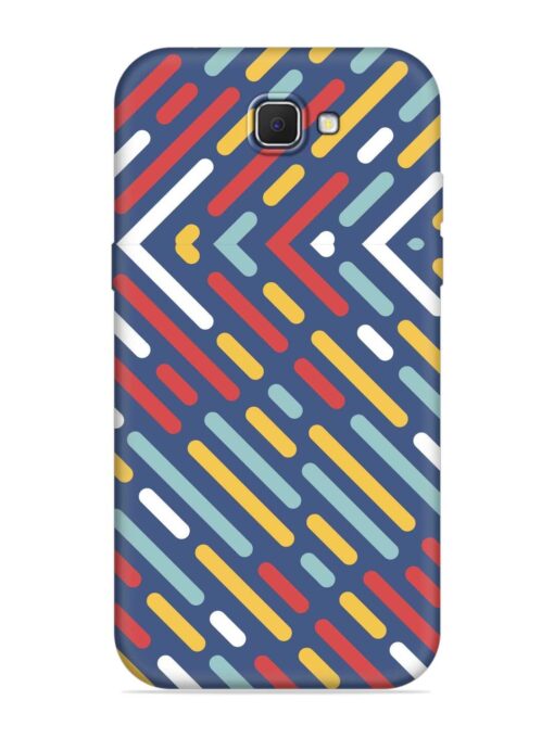 Colored Lines Embossed Soft Silicone Case for Samsung Galaxy J7 Prime