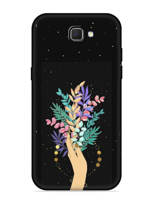 Flower On Hand Embossed Soft Silicone Case for Samsung Galaxy J7 Prime