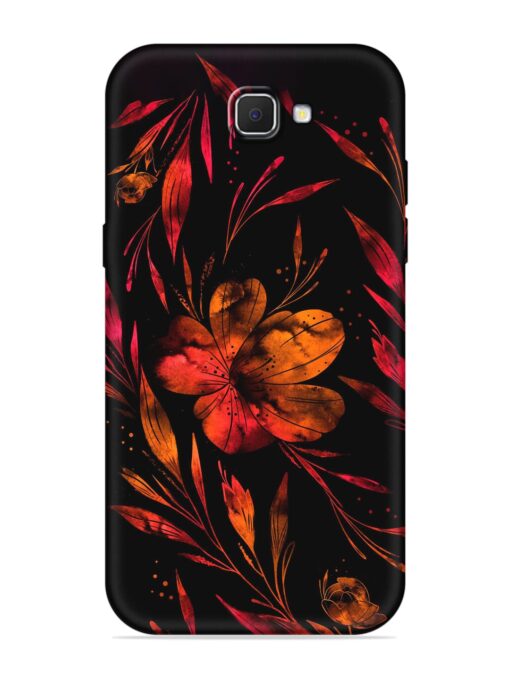 Red Flower Painting Embossed Soft Silicone Case for Samsung Galaxy J7 Prime