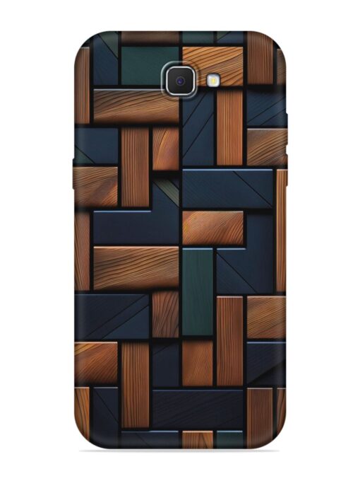 Wooden Background Cubes Embossed Soft Silicone Case for Samsung Galaxy J7 Prime