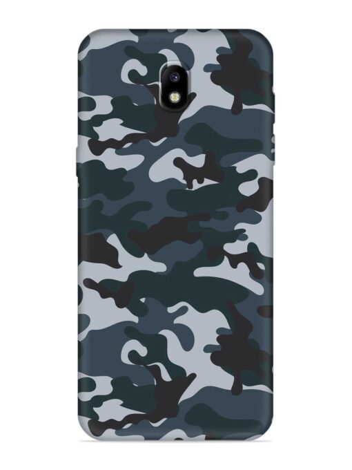 Dark Blue Army Military Art Embossed Soft Silicone Case for Samsung Galaxy J7 Pro