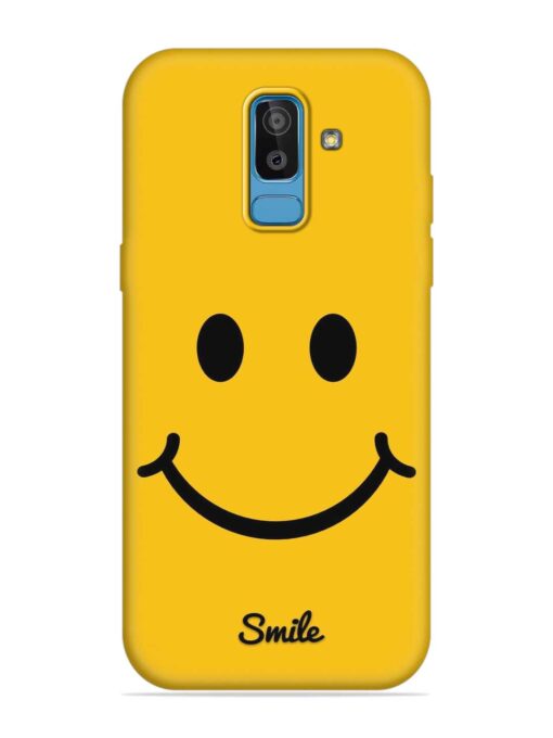 Yellow Smiley Embossed Soft Silicone Case for Samsung Galaxy J8 Zapvi