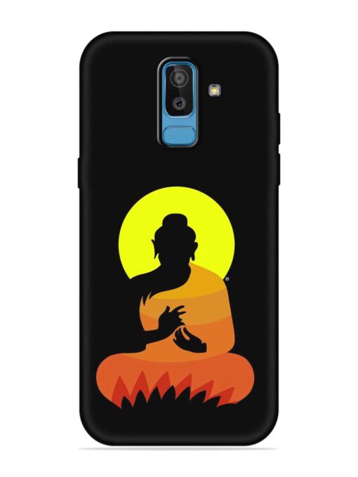 Buddha Art Black Embossed Soft Silicone Case for Samsung Galaxy J8