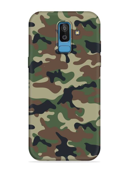 Army Military Camouflage Dark Green Embossed Soft Silicone Case for Samsung Galaxy J8 Zapvi