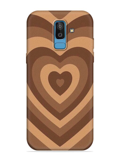 Brown Heart Embossed Soft Silicone Case for Samsung Galaxy J8