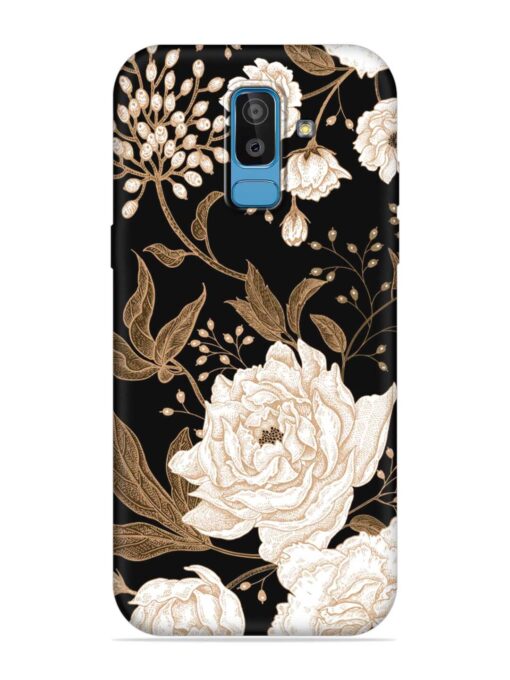 Peonies Roses Floral Embossed Soft Silicone Case for Samsung Galaxy J8 Zapvi