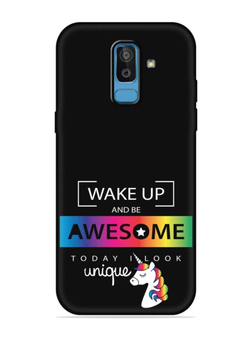 Inspirational Quote Unicorn Embossed Soft Silicone Case for Samsung Galaxy J8 Zapvi