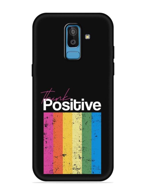 Think Positive Typography Embossed Soft Silicone Case for Samsung Galaxy J8