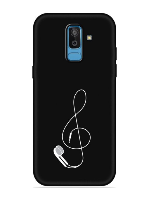 Music Earphone Vector Embossed Soft Silicone Case for Samsung Galaxy J8 Zapvi