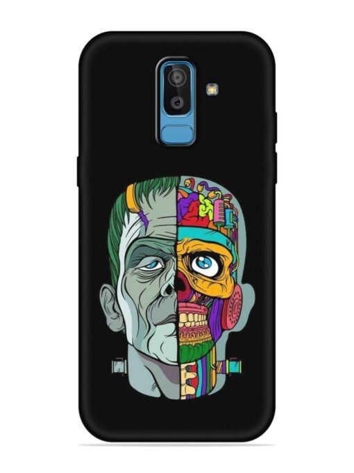 Men Vs Skull Embossed Soft Silicone Case for Samsung Galaxy J8