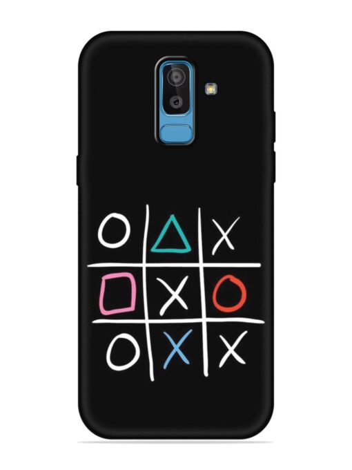 Super Neon Tic-Tac-Toe Embossed Soft Silicone Case for Samsung Galaxy J8 Zapvi