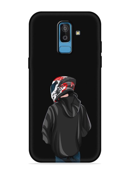 Motorcycle Rider Embossed Soft Silicone Case for Samsung Galaxy J8 Zapvi