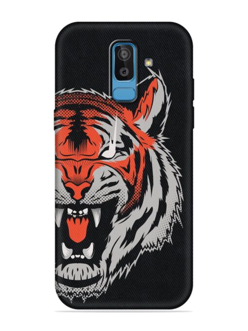 Tiger Aggression Embossed Soft Silicone Case for Samsung Galaxy J8