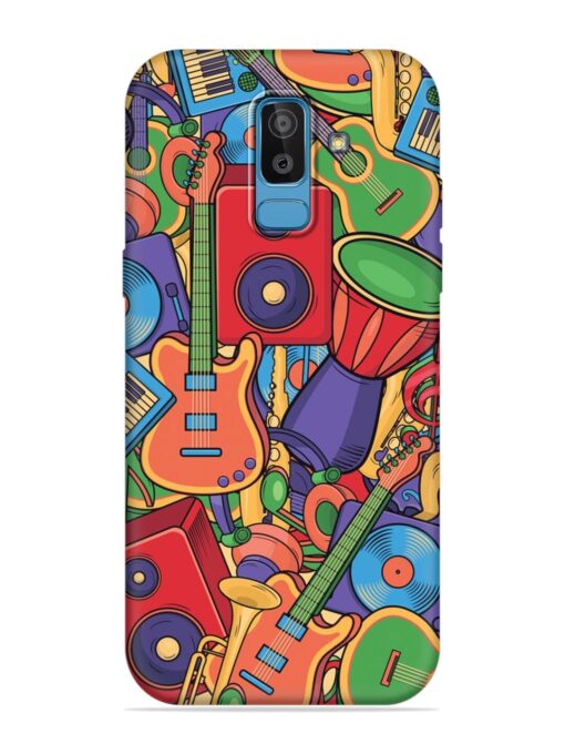 Colorful Music Art Embossed Soft Silicone Case for Samsung Galaxy J8