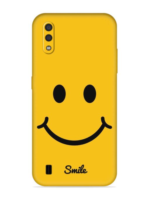 Yellow Smiley Embossed Soft Silicone Case for Samsung Galaxy M01