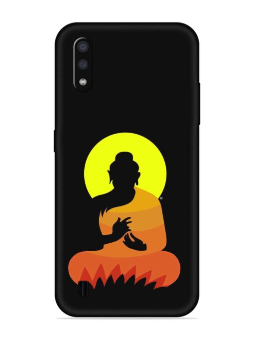 Buddha Art Black Embossed Soft Silicone Case for Samsung Galaxy M01 Zapvi