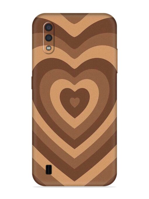 Brown Heart Embossed Soft Silicone Case for Samsung Galaxy M01 Zapvi