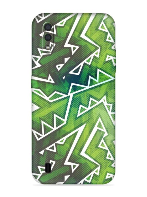 Green Graffiti Seamless Embossed Soft Silicone Case for Samsung Galaxy M01